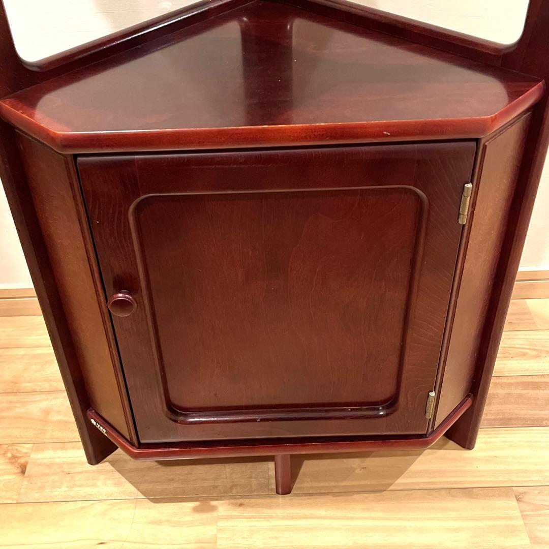 Karimoku カリモク 三角コーナータイプ 電話台 花台 収納棚 ビンテージ