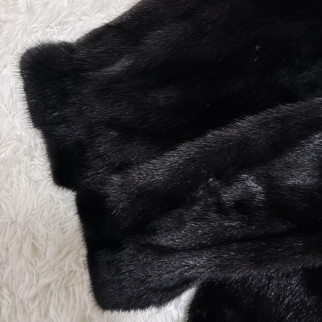 ブラックミンク　リアルファーコート　黒　大きいサイズ　艶　光沢　毛皮　高級感