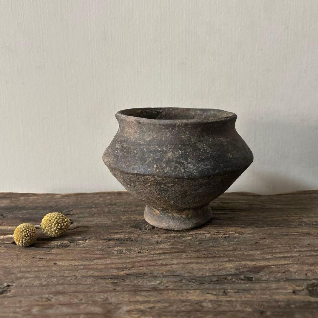 須恵器小壺　古美術　古道具　花器　アンティーク　骨董　新羅　高麗　南蛮　検:李朝