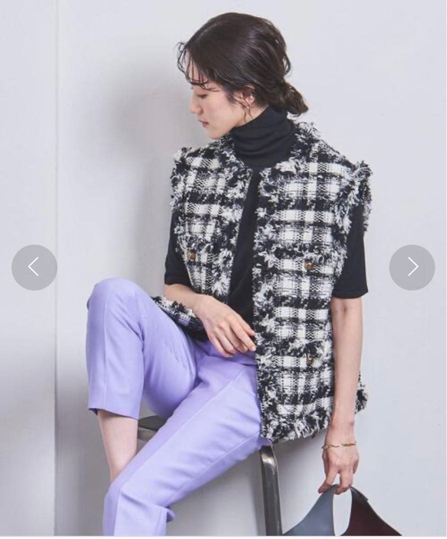 ユナイテッドアローズ　チェックツイードベスト