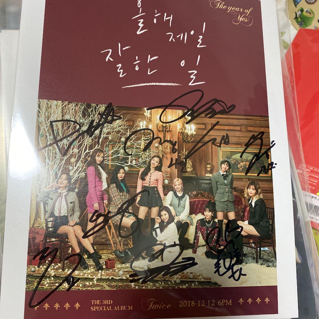 TWICE サイン　直筆　写真　六切り