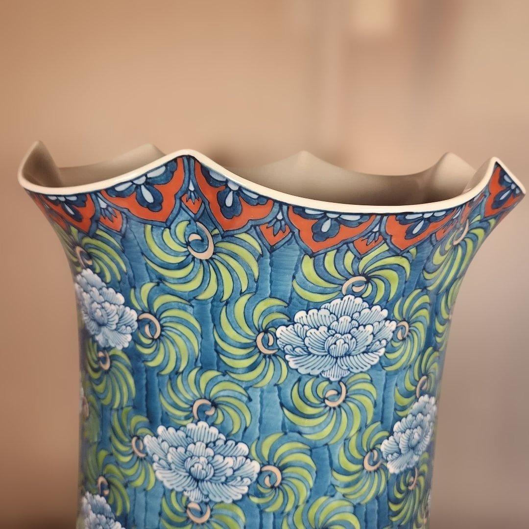 M*n様 藤井勝雲　大作　飾り壺　総手書き　高さ約45.5cm　共箱