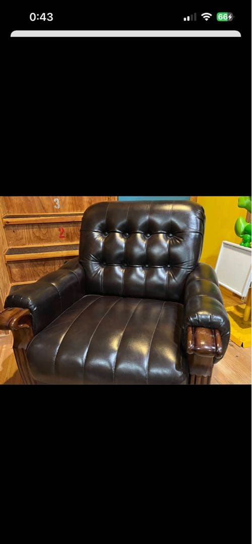 オールドカリモク　ヴィンテージソファ ミッドセンチュリー レザー 1脚