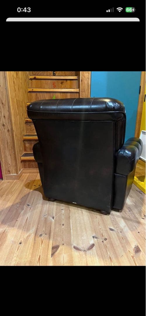 オールドカリモク　ヴィンテージソファ ミッドセンチュリー レザー 1脚