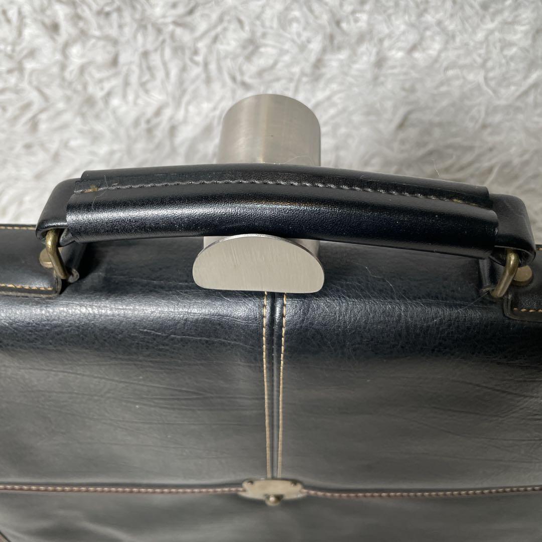 マスターピース　ビジネスバッグ　レザー　ブラック　黒　鍵付き