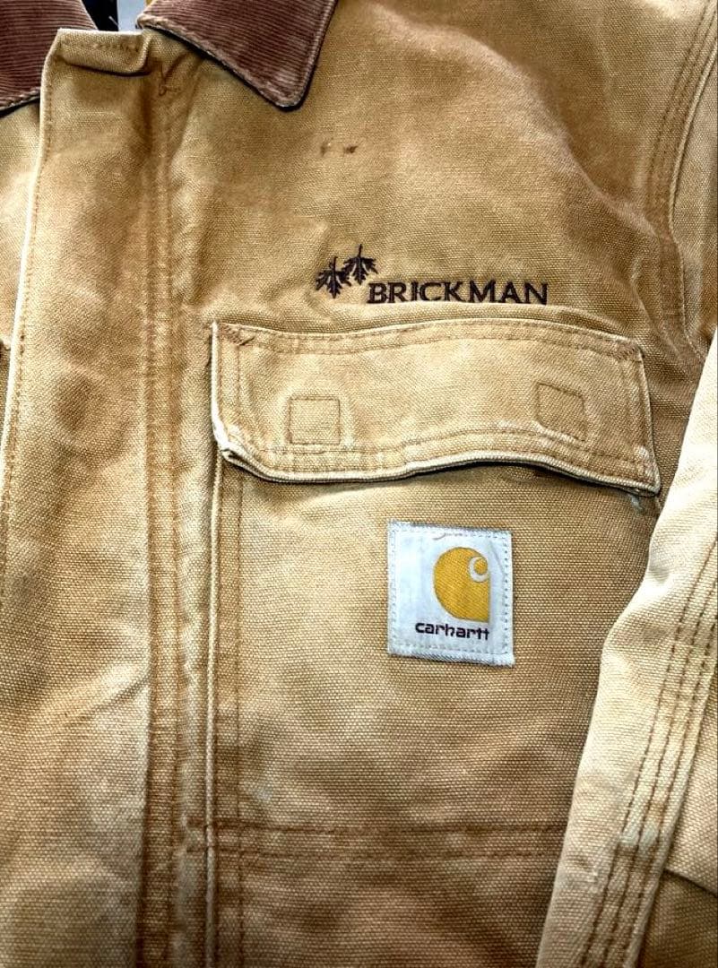 S*8様 Carhartt トラディショナルコート USA製 企業ロゴ フェード