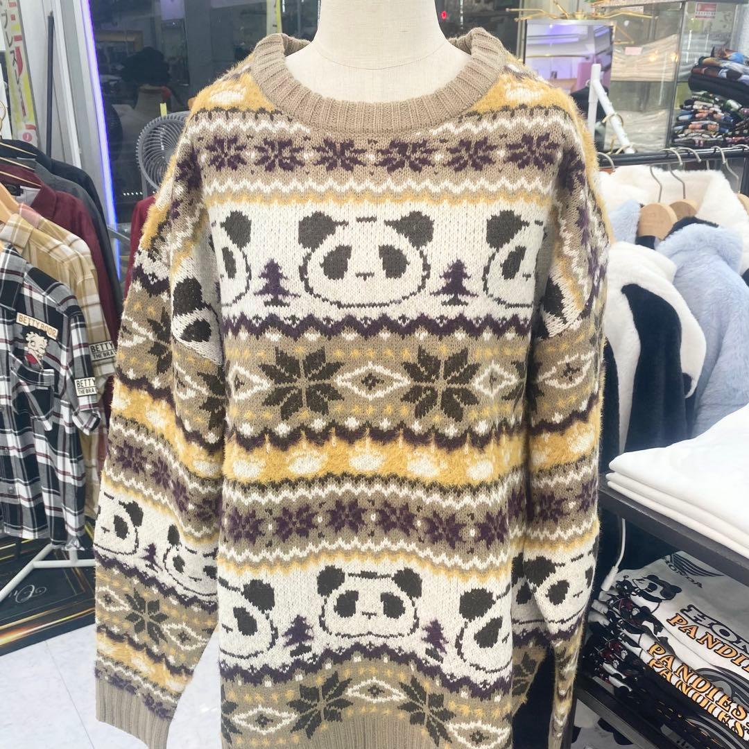 blue rose様専（73）パンディエスタ　パンダ柄 ニットセーター ブラウン