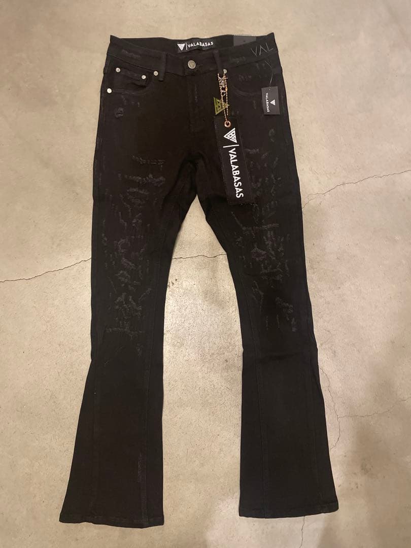 VALABASAS バラバサス フレアスキニーデニム ブラック 29