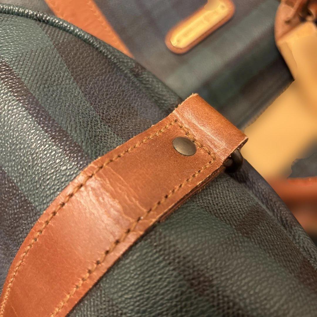 ラルフローレン レザーPVC 2way ブラックウォッチ ボストンバッグ　鍵付