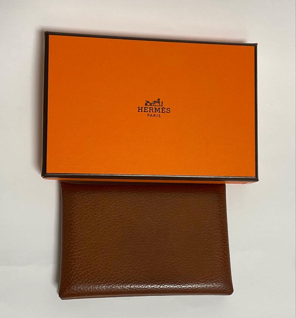 エルメス　名刺、カードケース　ブラウン