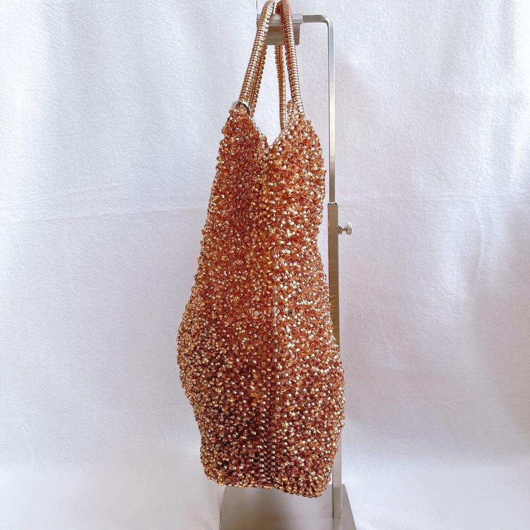 激レア アンテプリマ ワイヤー ハンドバッグ ピンクゴールド スタンダードレザー