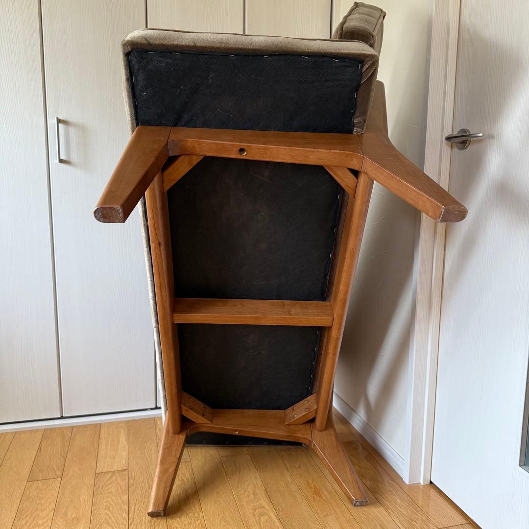 【直接引渡し希望】コンパクトモケットソファ ベンチ ラブソファ グレー