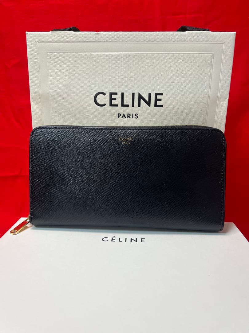 【高島屋購入品】CELINE セリーヌ ラウンドファスナー オールブラック