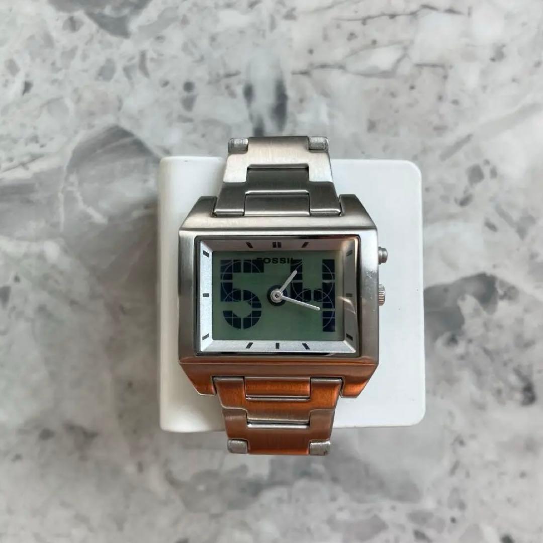 fossil big tic watch アナデジ y2k スクエア