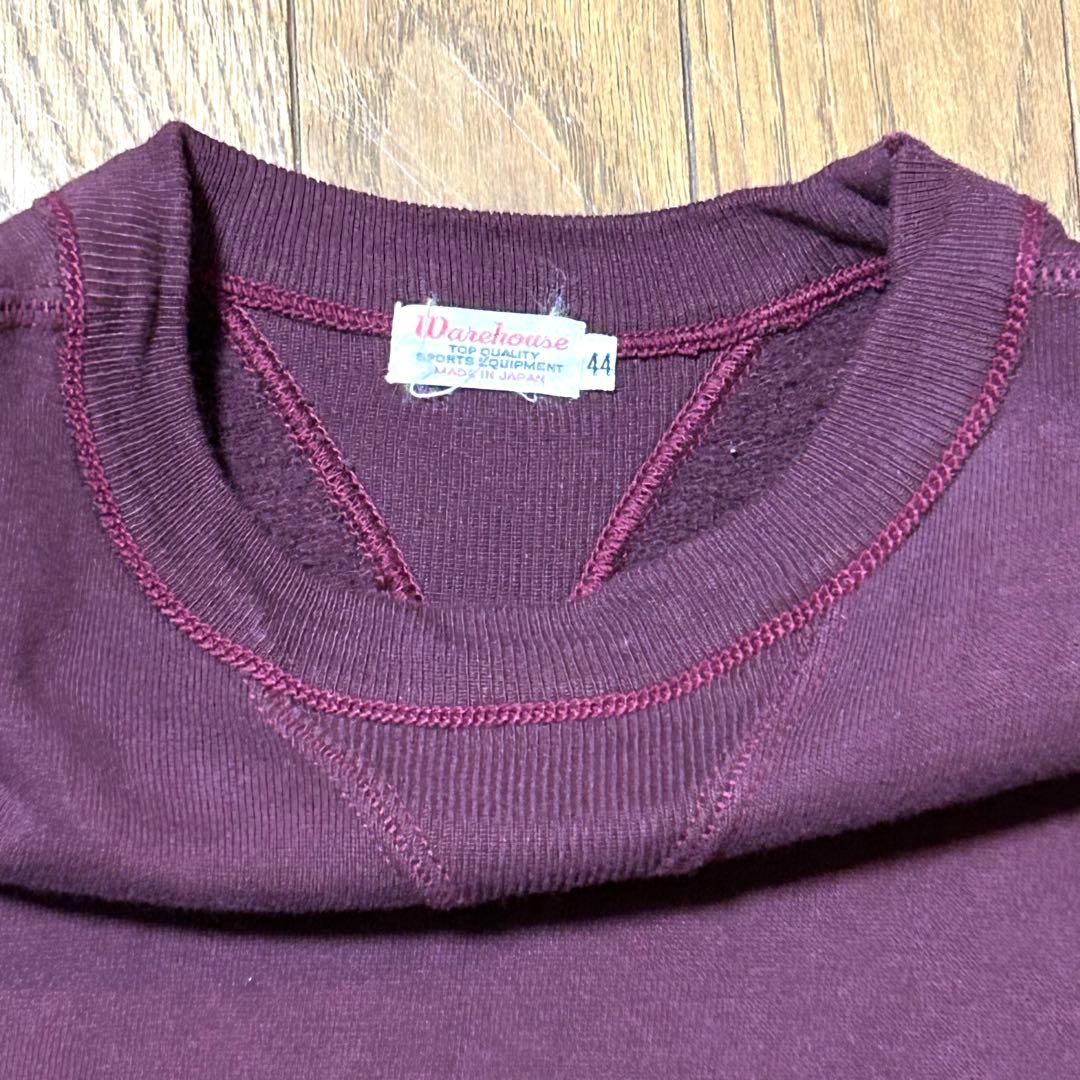 XLサイズ！ウエアハウス warehouse 古着スウェット ボルドー 44