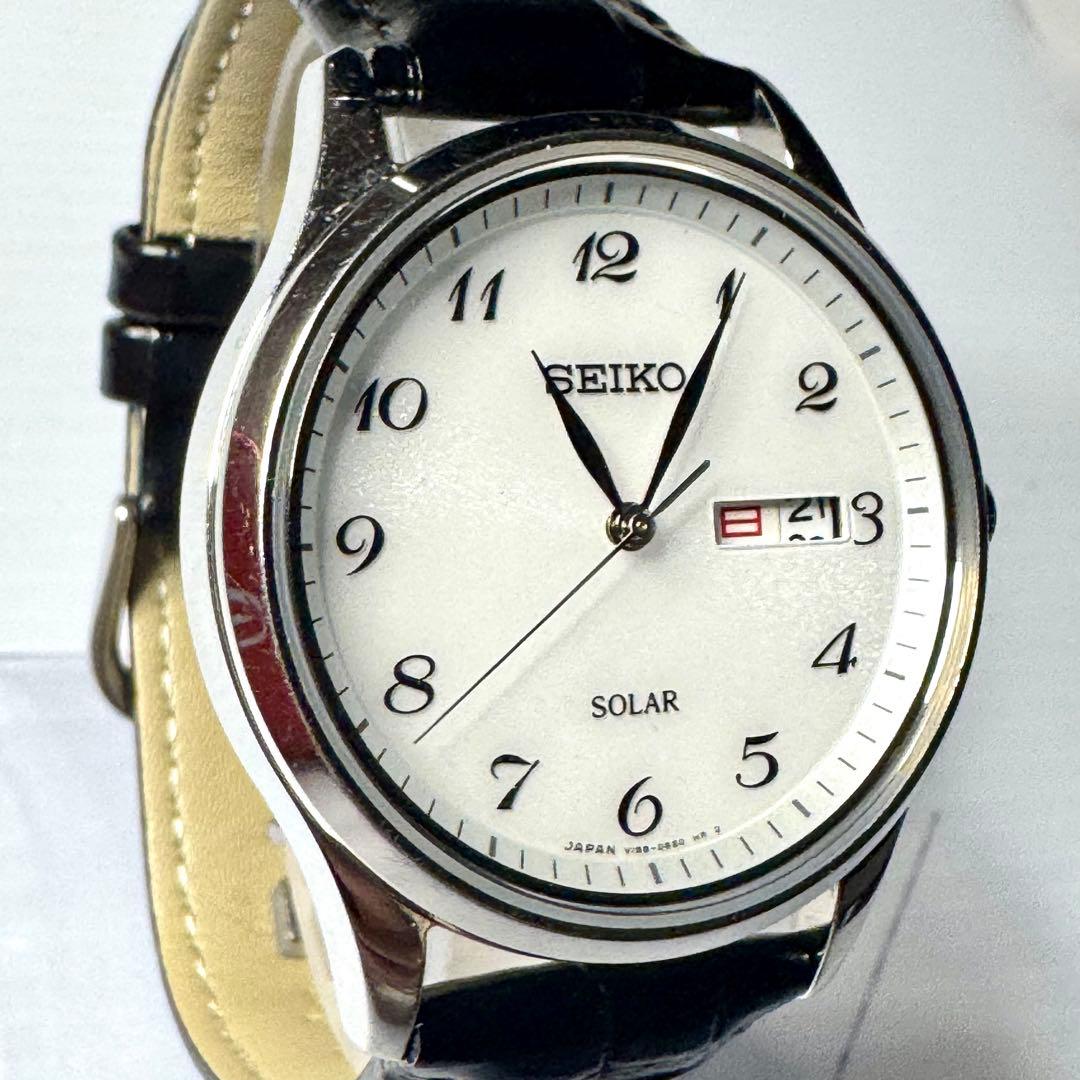 SEIKO メンズ 腕時計 ソーラー デイデイト ホワイト