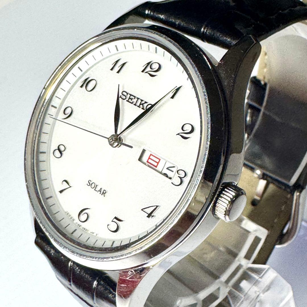 SEIKO メンズ 腕時計 ソーラー デイデイト ホワイト