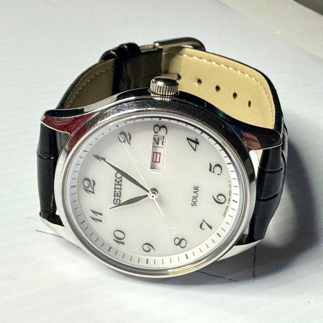 SEIKO メンズ 腕時計 ソーラー デイデイト ホワイト