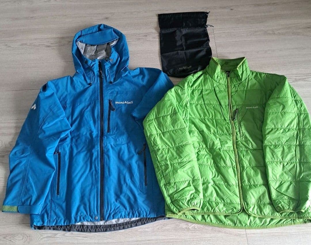 mont-bellモンベル スキー登山 高機能アウタージャケット青 収納袋付