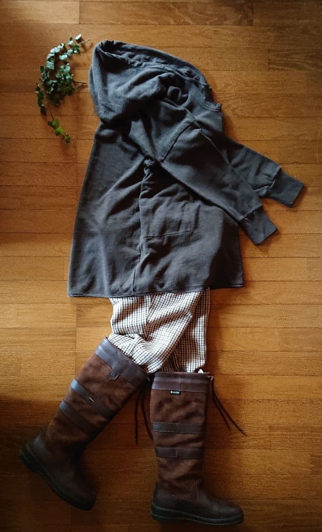 45R☆ウールサージの馬比女パンツ/ベージュチェック♪