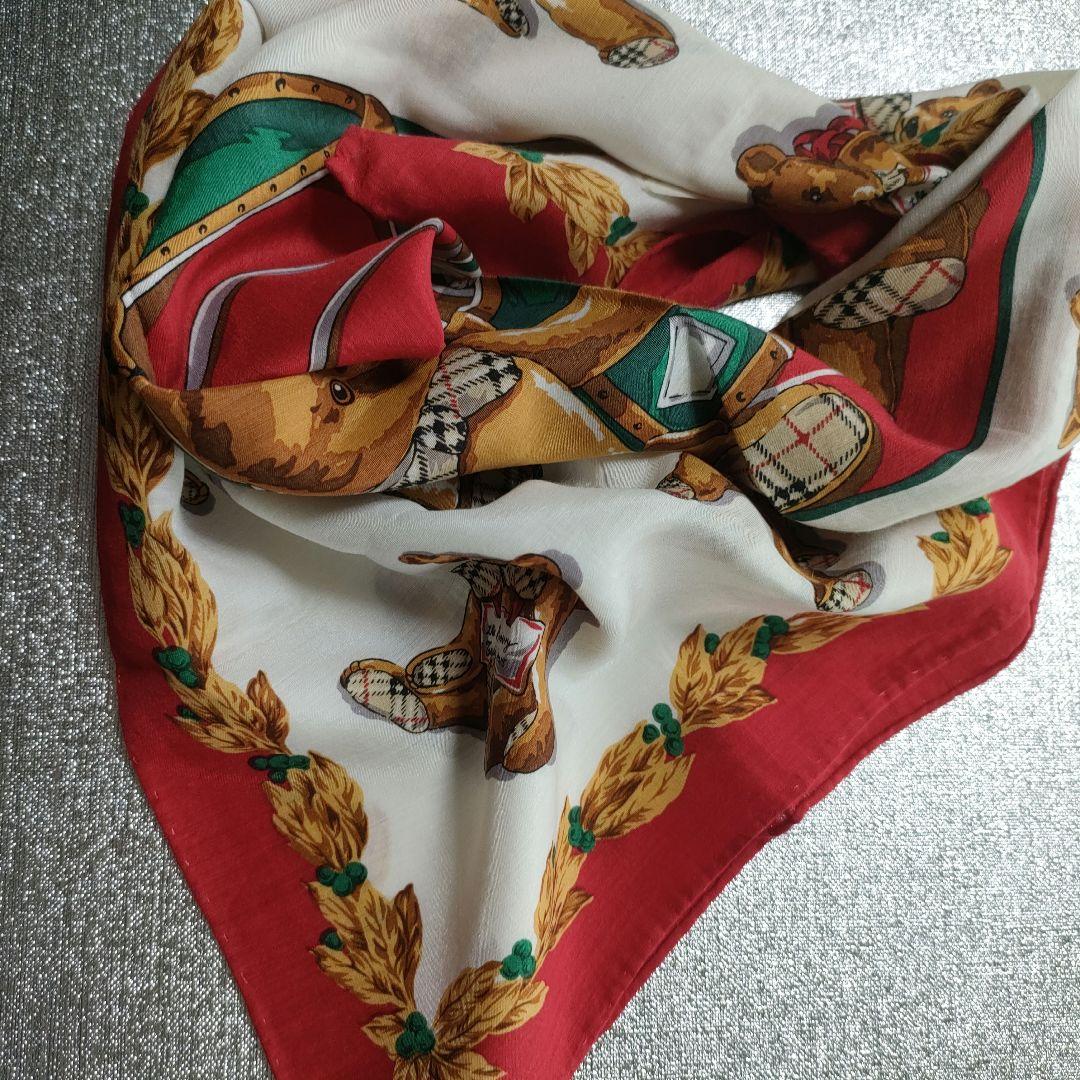 ★希少レア柄 未使用 Burberry　バーバーリー大判ハンカチ　ミニスカーフ