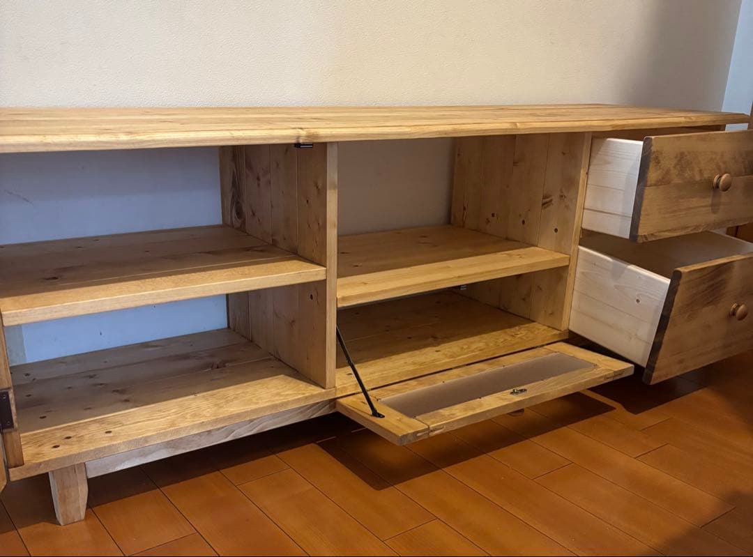 【CA09様オーダー品】AVボード テレビ台 パイン無垢材155cmサイズ