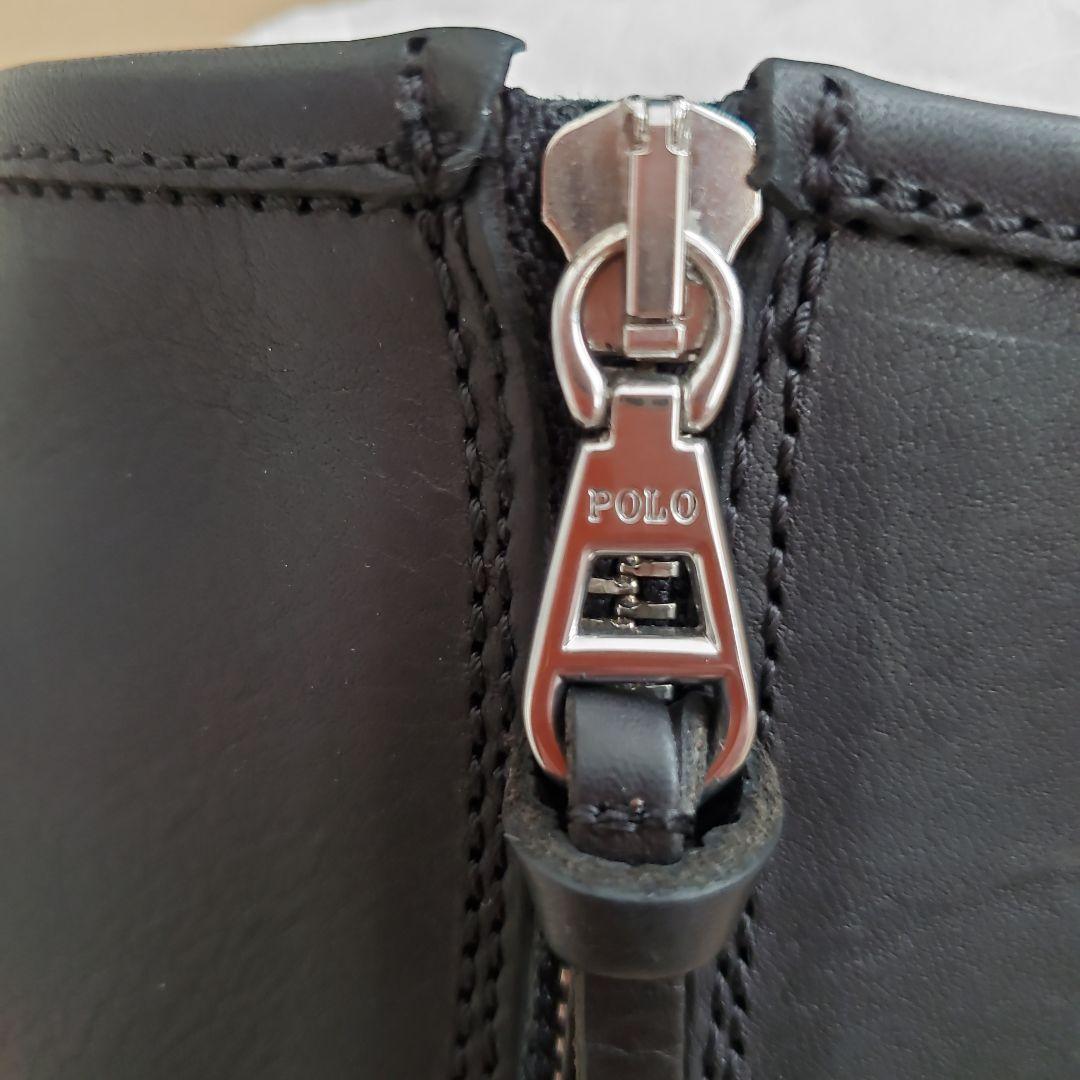POLO RALPH LAUREN 黒 レザーバックルブーツ 7B