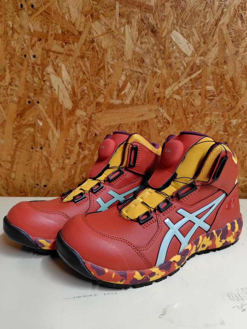 限定asics 安全靴 BOAシステム レッド