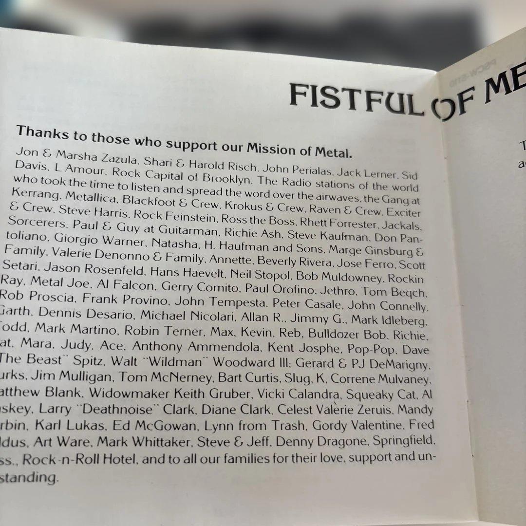 ANTHRAX FISTFUL OF L 国内盤、帯付