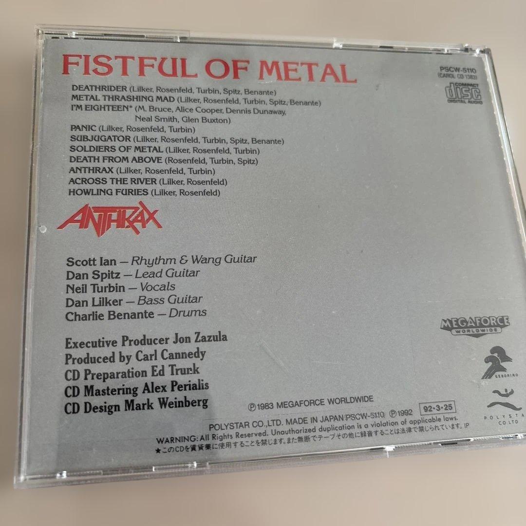 ANTHRAX FISTFUL OF L 国内盤、帯付