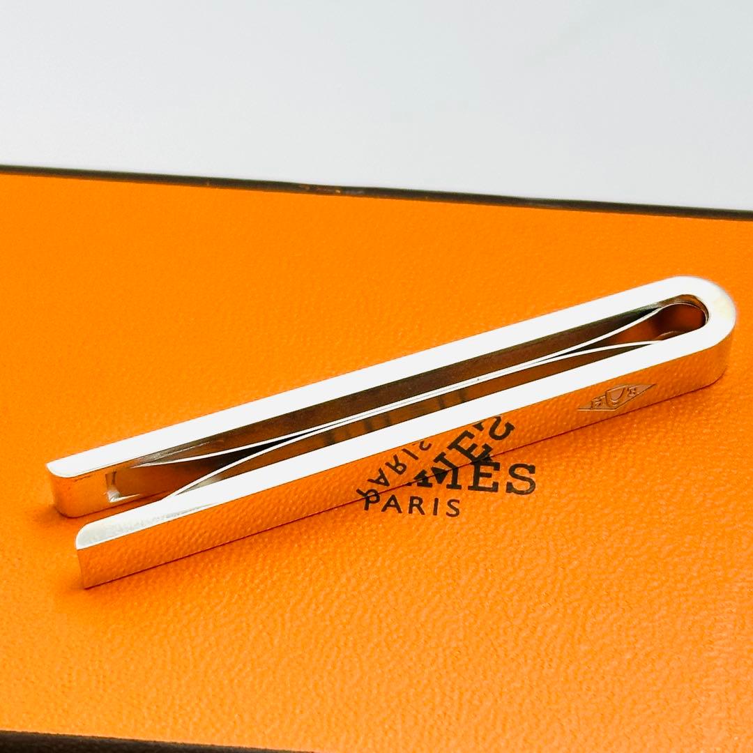 HERMES　エルメス　ロゴ刻印　シルバー　ネクタイピン　タイピン　Ag925