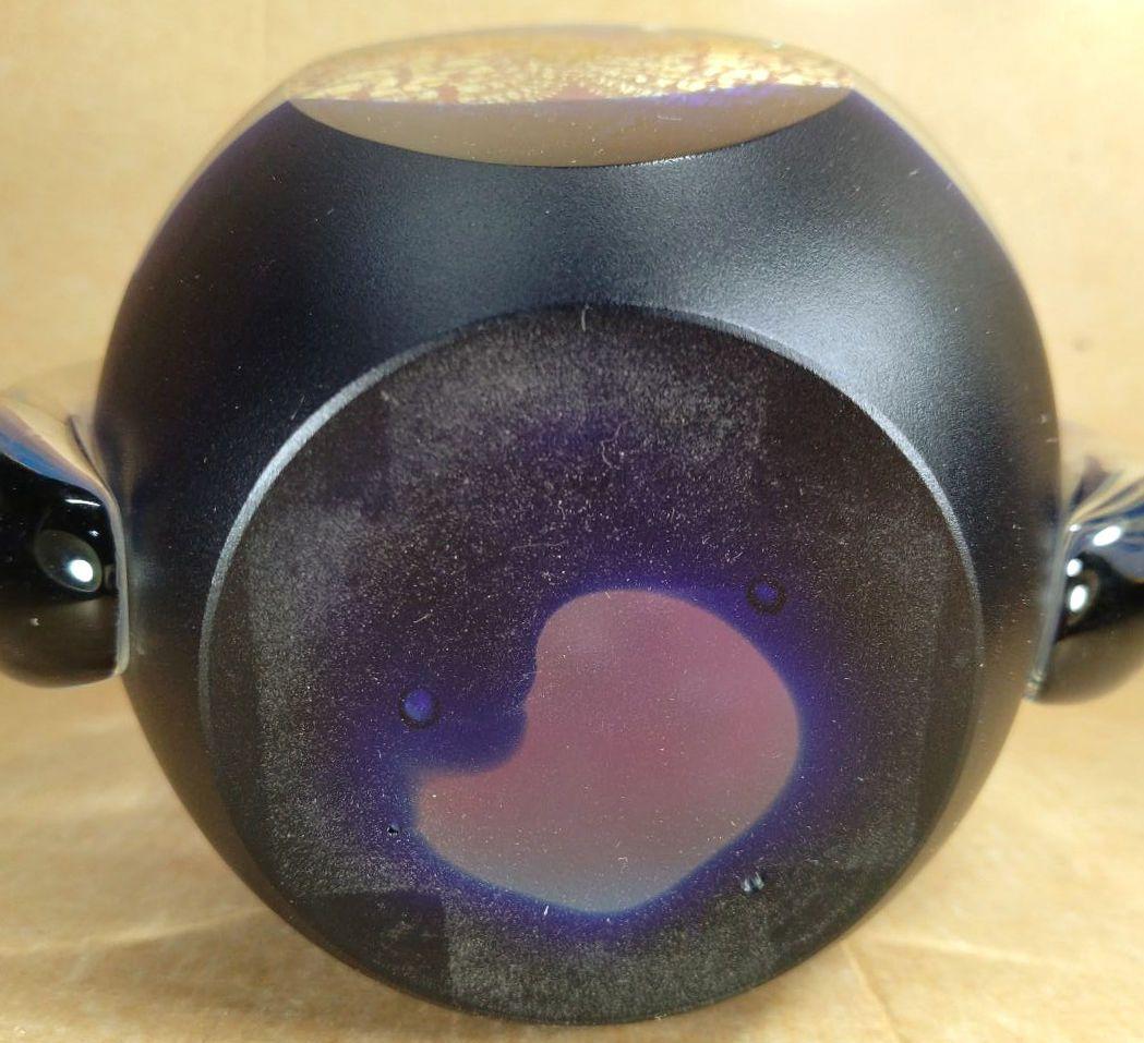 黒木国昭 手吹きガラス花器 銘:夢 共箱 栞 無傷美品 ガラス工芸