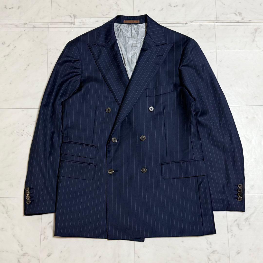 高級 ユニバーサルランゲージ × ロロピアーナ スーツ スーパー150’s 紺