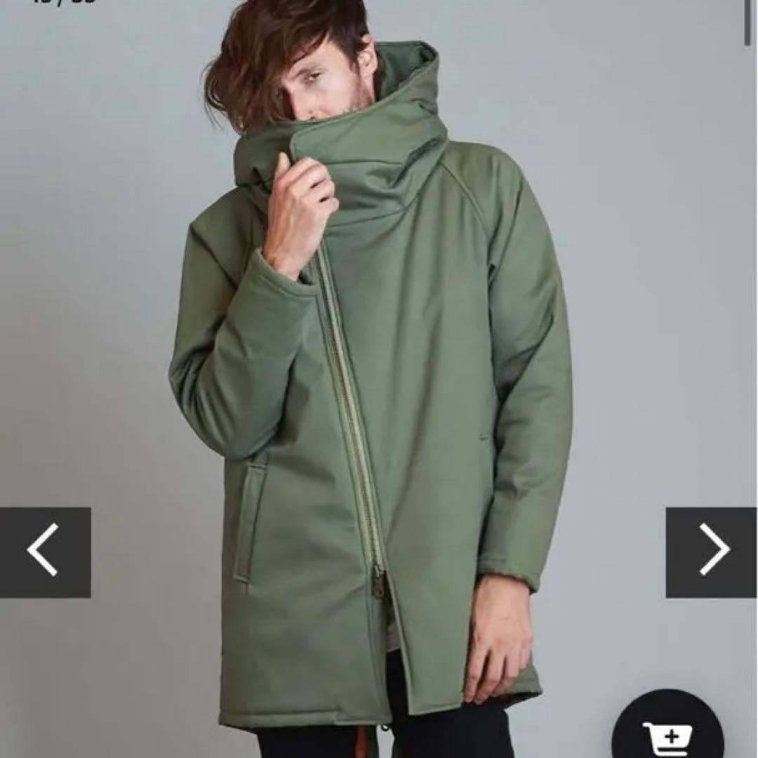 オリーブグリーン モッズコート フード付き