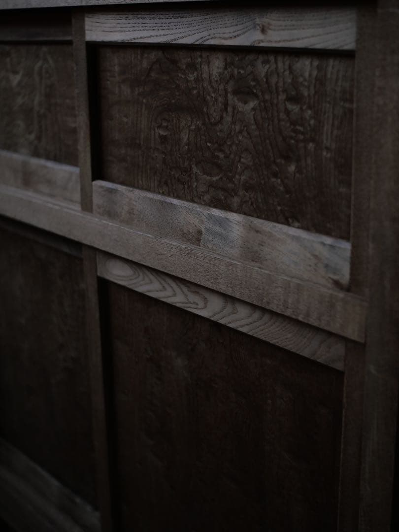 戸棚　食器棚　ケヤキ　収納棚　棚　古家具　古道具　アンティーク　昭和レトロ