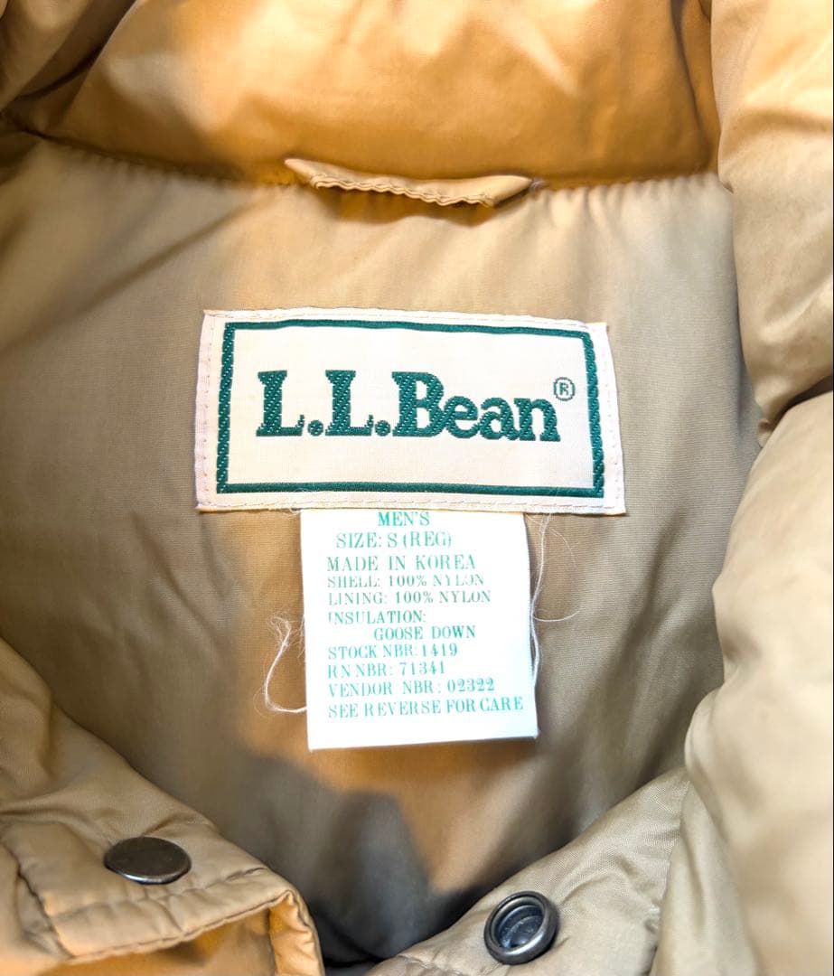 L.L.Bean ベージュ ダウンベスト Sサイズ