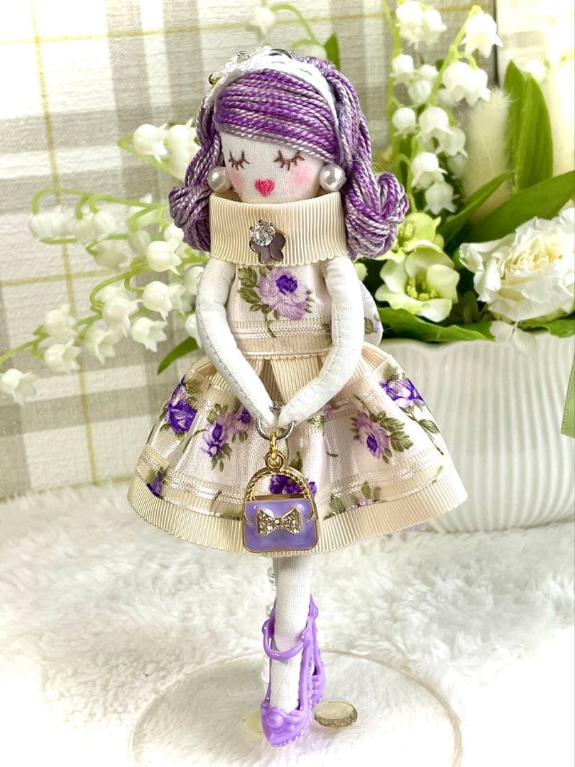 ラベンダーカラー❤️親子コーデ❤️ハンドメイド♡ドールチャーム