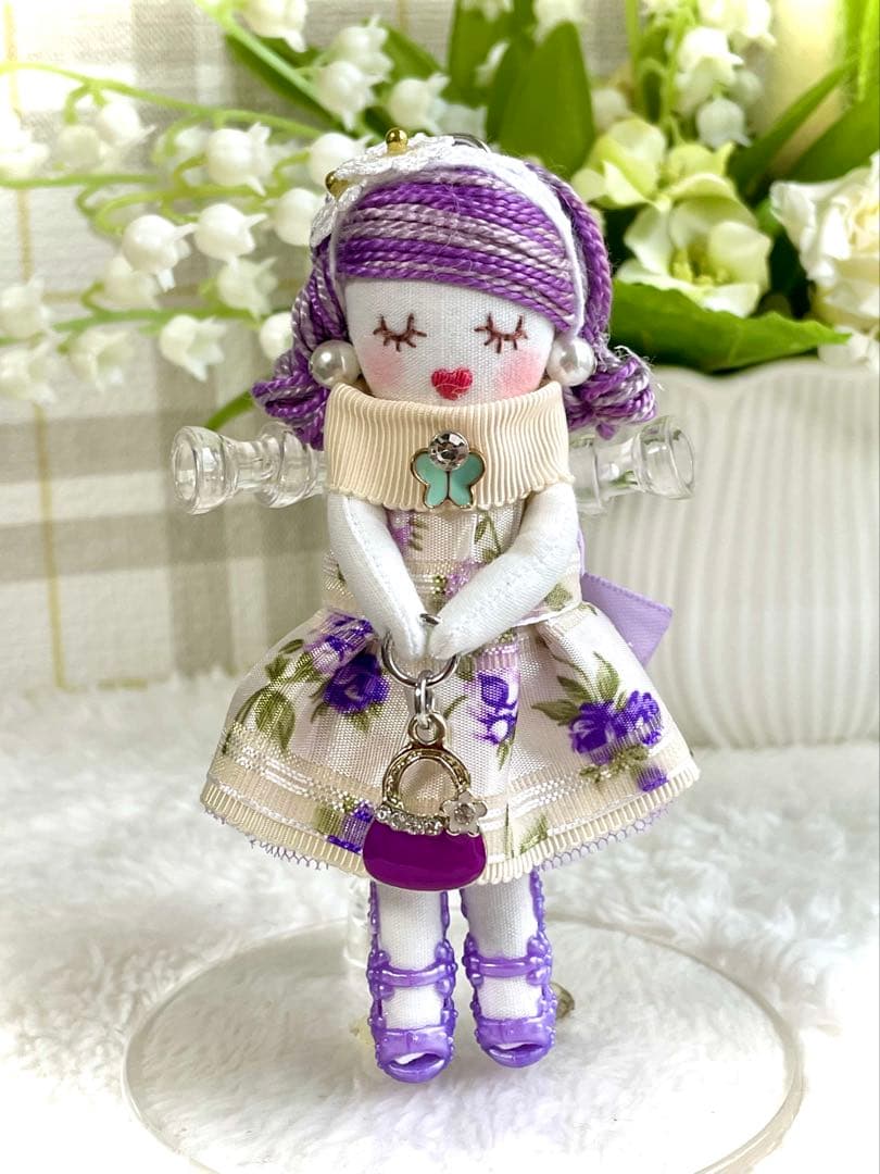 ラベンダーカラー❤️親子コーデ❤️ハンドメイド♡ドールチャーム