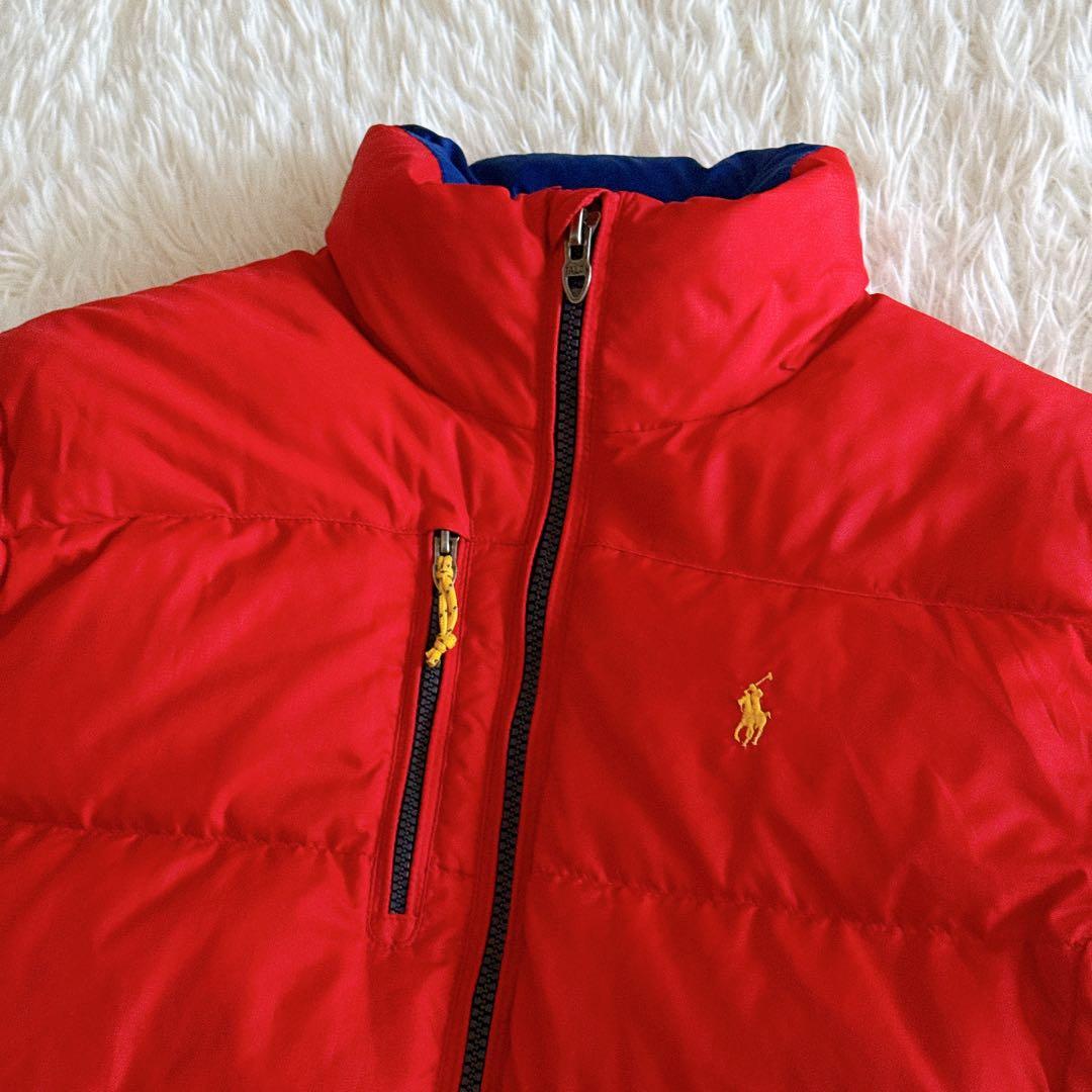 Lサイズ✨ポロラルフローレン ダウンジャケット イエローポニー刺繍 メンズ 赤