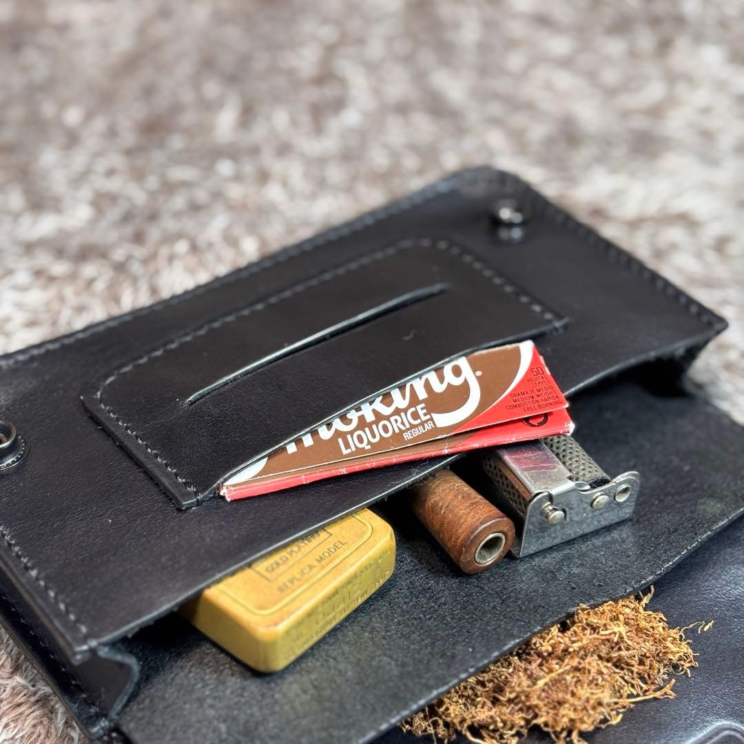 ◎柔らかい二つ折り.スムース革シャグポーチ◎