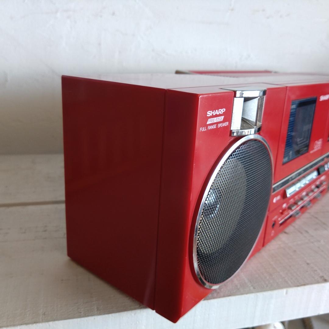 SHARP　QT-88　ダブルラジカセ　赤