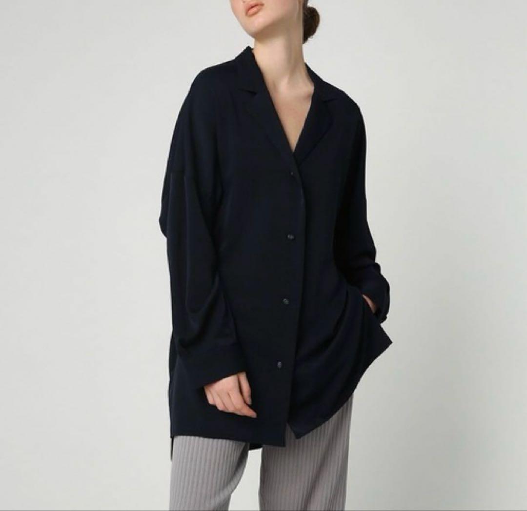 RIM.ARK リムアーク ロングライトシャツジャケット　ネイビー