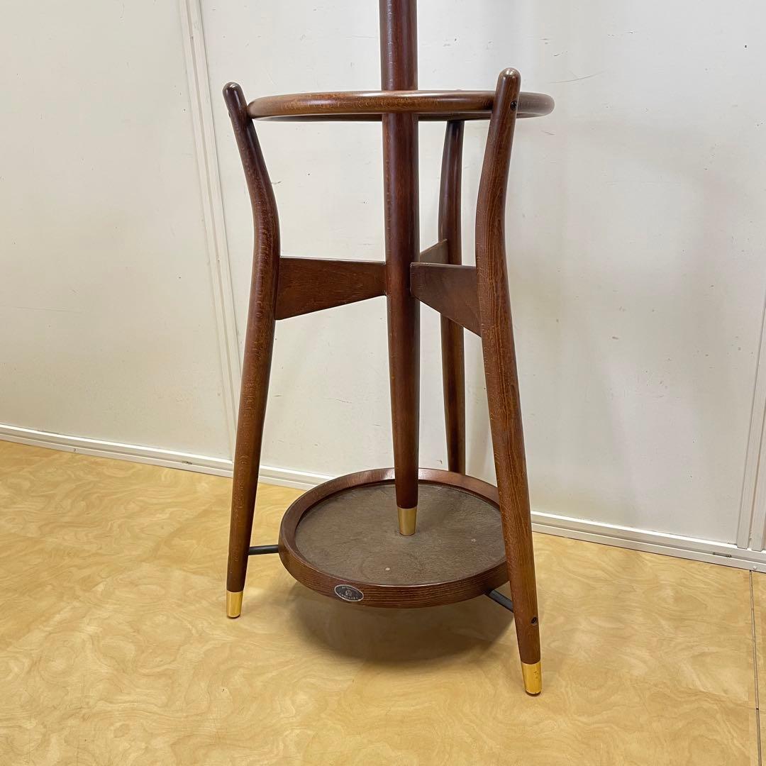 秋田木工 ポールハンガー① 木製コートハンガー 傘立て 洋服掛け ビンテージ