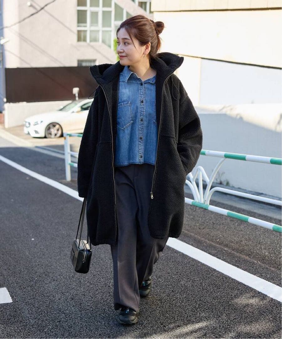 レディース アウター ボアフードコート ロングコート ボアコート 上着