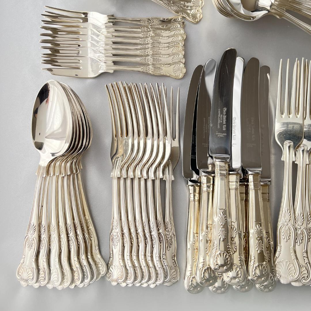 【Eben Parker】キングスパターンのディナーセット 8名用66本組