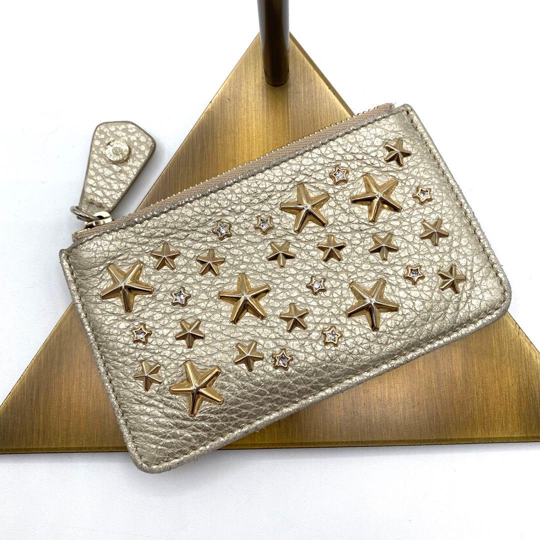 美品　JIMMY CHOO 星型スタッズ ケース　ゴールド　キーリング付き