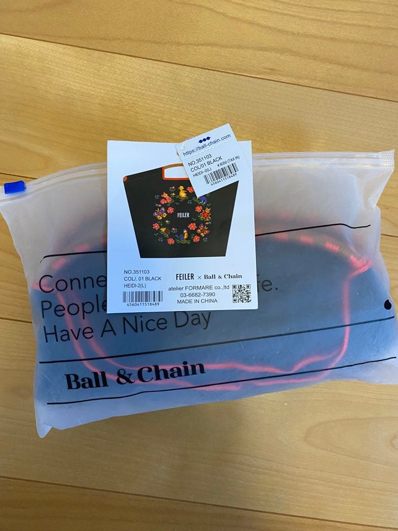 フェイラーボールアンドチェーン　黒　コラボバッグ　Lサイズ