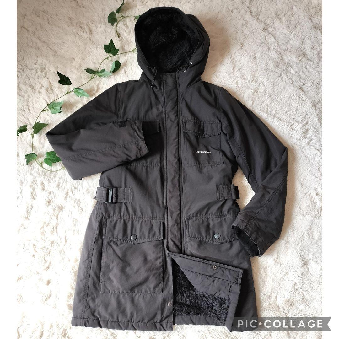 【美品・希少】Carhartt 裏ボア モッズコート 黒 M レディース