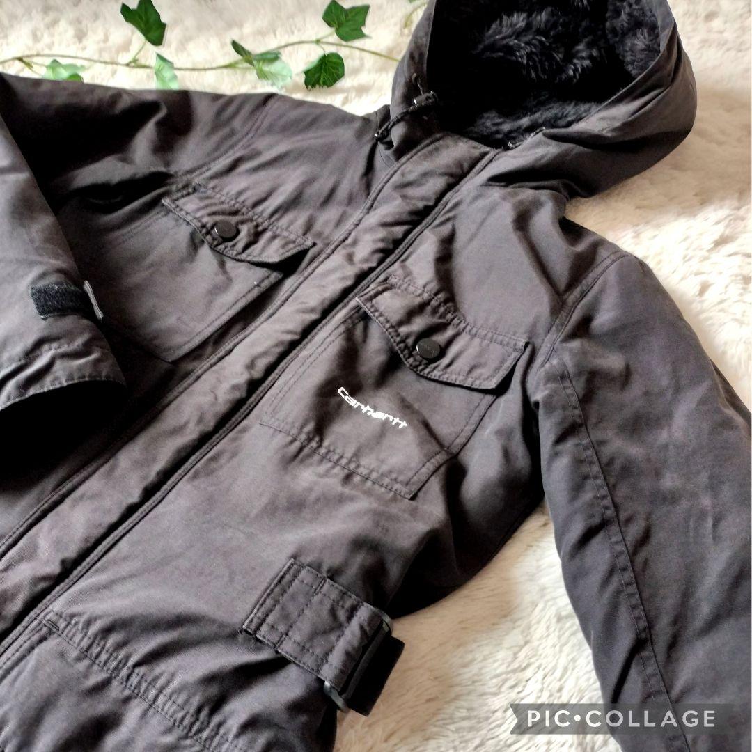 【美品・希少】Carhartt 裏ボア モッズコート 黒 M レディース