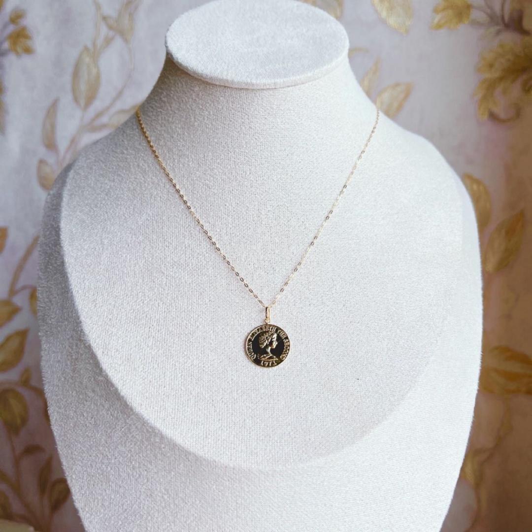 K18 18K  トップ ネックレス ゴールド エリザベス 刻印 新品